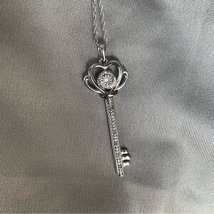 NWOT Bridge Diamond Sterling .925/10K Skeleton Key/Pendant with 18" Cable Chain